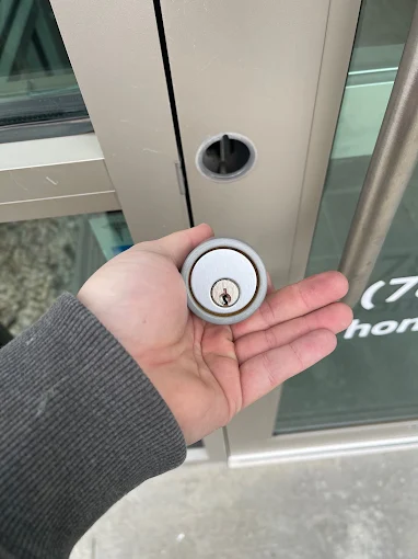 Installed deadbolt lock on an Overland Park home door, serviced by Same Day Locksmith
